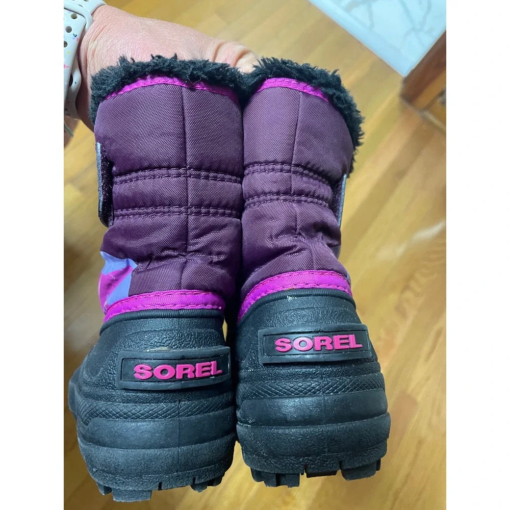 Sorel Kids Snow Commander Purple Pink Winter Boots NC1877-562 Size 8 Toddler